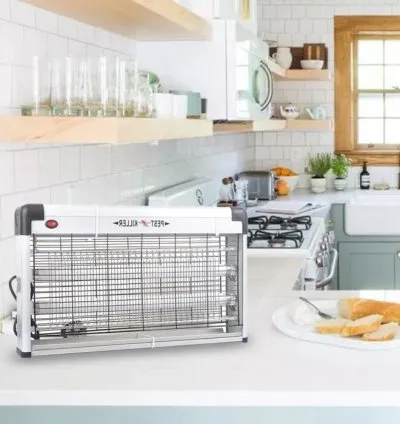 Electric Lamp Insect Killer & Bug Fly Zapper with UV-A Double Tube & Chain for Hanging 20W (39 x 27 x 9 cm)