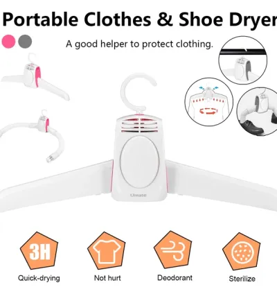 مجفف المحمول للملابس والأحذية بتقنية التسخين السيراميكي بقدرة 150 واط – باللون الأبيض من أوميت