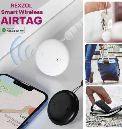 Rexzol Smart Wireless AirTag for iOS Devices & IP68 Waterproofing with Apple Find My App