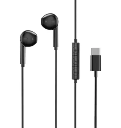 RAVPower Stereo Earphone with Type-C Connector & In-Line Remote - Black