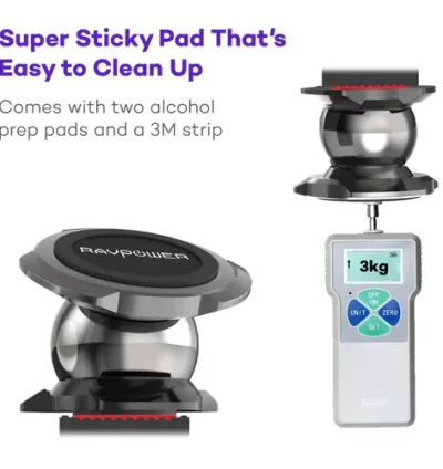 RAVPower Ultra-Compact Magnetic Car Phone Holder/Mount - Black