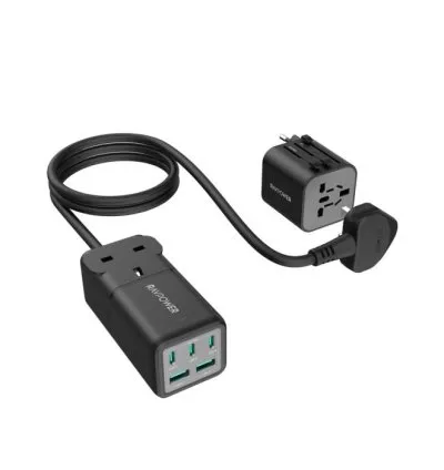 Ravpower 5 Port Desktop Charger 75W + Travel Charger Adapter