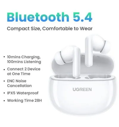 Ugreen HiTune P3 Wireless Earbuds - White