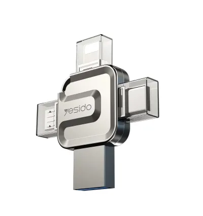 Yesido 4 in 1 USB Flash Drive 128GB - Silver