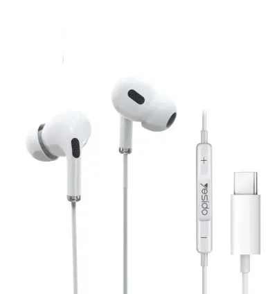 Yesido Heavy Bass In-Ear Wired Type-C Earphone - White