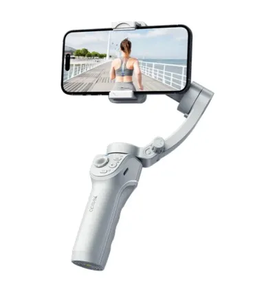 Yesido Phone Gimbal Stabilizer Selfie Stick with Built in Light - White