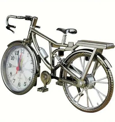 Vintage Bicycle Alarm Clock With Battery-Operated Perfect for Office & Home