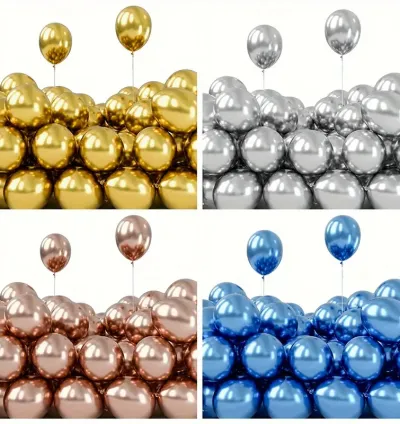 50 Pcs Metallic Balloons – Elegant & Shiny Party Decoration for All Occasions