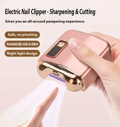 Rechargeable Electric Nail Clipper via USB with Safety Feature & Built-in Nail File