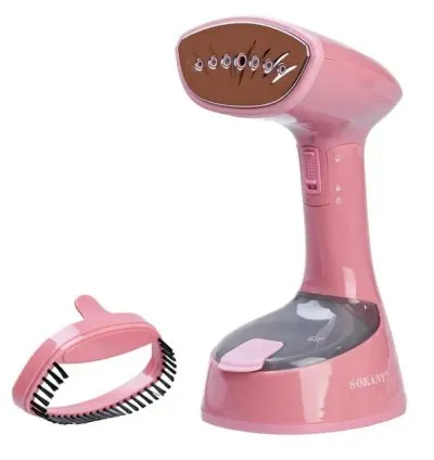 Sokany Handheld Foldable Garment Steamer 1470W & 120ml Water Tank for Home & Travel - Pink