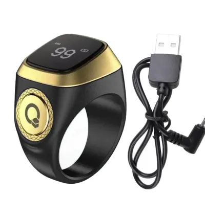 iQIBLA Smart Zikr & Tasbih Ring - Black (18 or 20)