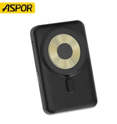 Aspor Magnetic Fast Charging Power Bank 10000 MAh & 20W - Black