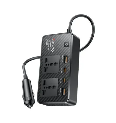 Yesido Portable Car Inverter 200W - Black