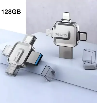 Yesido 4 in 1 USB Flash Drive 128GB - Silver