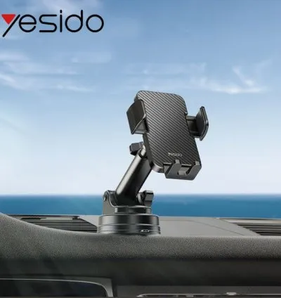 Yesido Suction Cup Type Car Phone Holder - Black