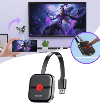 Yesido 2.4G Wireless 4K Transmitter Screen Display Receiver - Black