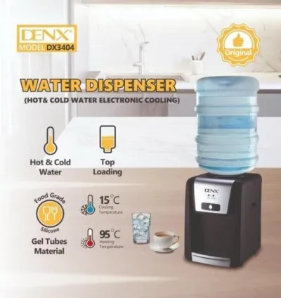 Instant Comfort | Denx Electronic Top-Loading Hot & Cold Water Dispenser – Black