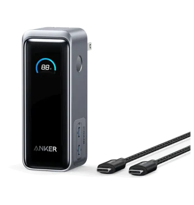 Anker Prime Power Bank 9.6K & 65W Fusion Built-in AC Plug Supports PD 3.0 & PPS 30W Fast Recharge Portable Charger for MacBook Pro iPhone 15 Galaxy & iPad