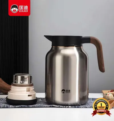 Dkadi Stainless Steel 304 Vacuum Bottle 1800ML- Silver