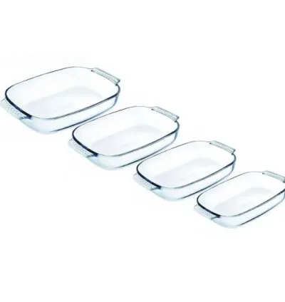 Pyrex Rectangular Roaster Set of 4 PCS ( 3.6 + 2.6 + 1.9 + 0.7 L)