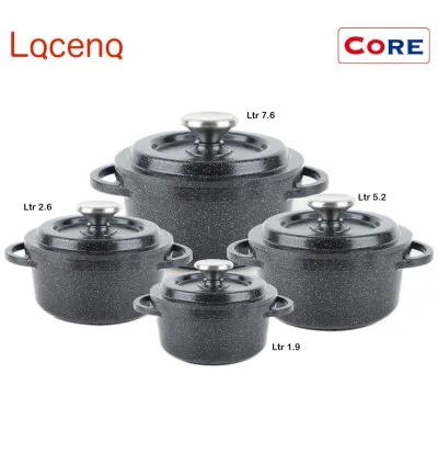 Core Ss22 Granite Cookware Collection Pots 8 Pcs Set