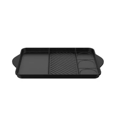 BH Die-Cast 3 in 1 Grill Plate 37.5x27.5x2.5 CM