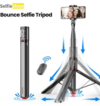 TT01 Auto Pop-Up Selfie Stick Tripod (70") with Bluetooth Remote for Vlog & Video