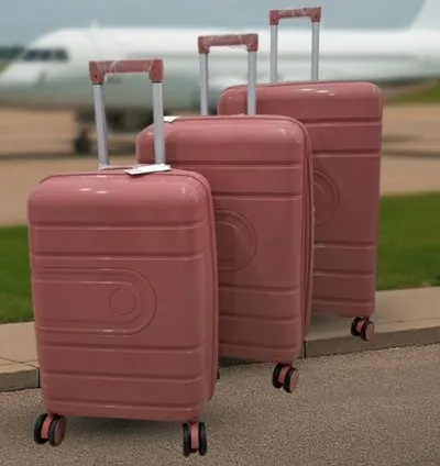 Set Of 3 Silicone Travel Luggage With 360° Spinner Wheels (20" - 24" - 28")