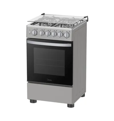 طبـاخ غاز ميديا 50×55 سم مع 4 شعلات – فضي