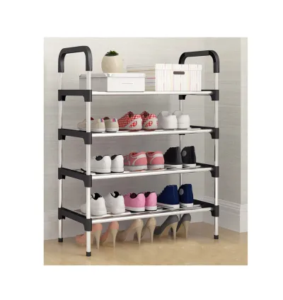 4 Tier Shoe Rack - Black