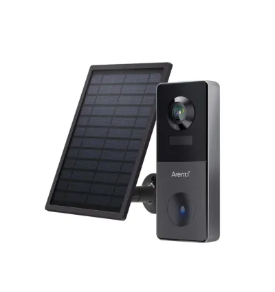 جرس باب بالفيديو يعمل بالبطارية الخارجية - باللون الاسود من أرينتي