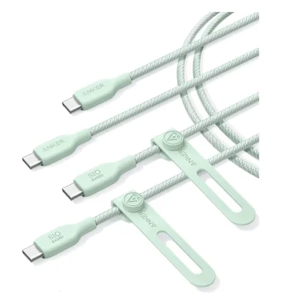 كيبل USB-C إلى USB-C بقوة 240 واط مع 6 اقدام - قطعتين - باللون الاخضر من انكر