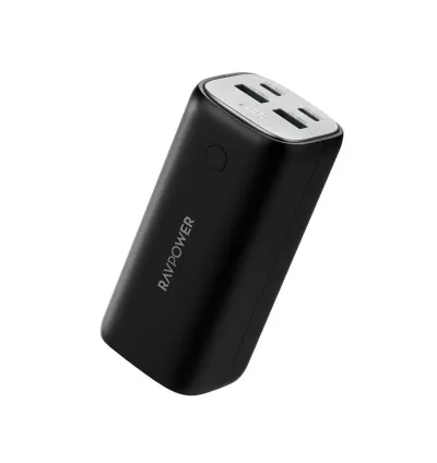 RaVPower Portable 20000mAh With 65W & 4 Port - Black