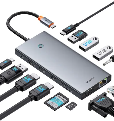 Baseus Hub Portal joy Series 13 in 1 8K 4K Type-C Multi-Functional - Grey