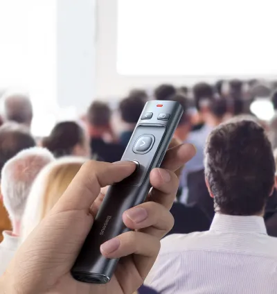 Baseus Orange Dot Wireless Laser Pointer for Presentations - Gray