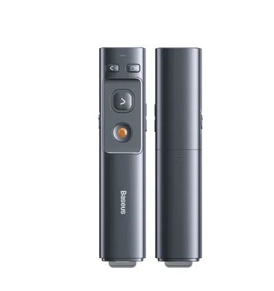 Baseus Orange Dot Wireless Presenter (Red Laser & Charging) - Grey
