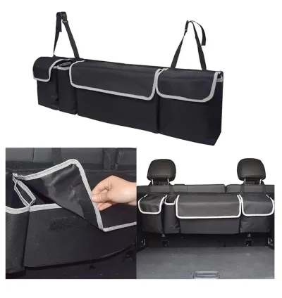 Foldable Oxford Car Trunk Storage Bag with 4 Pockets