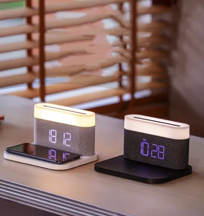 Digital Alarm Clock with Wireless Charger 15W(Assorted Colors)