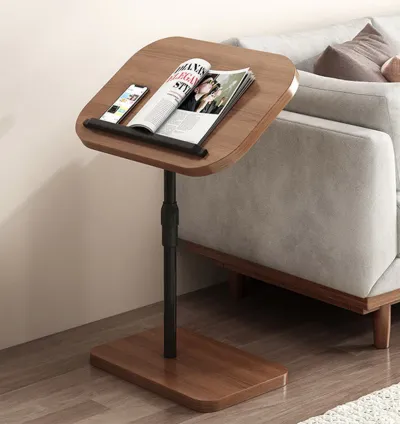 Modern Minimalist Rectangular Faux Panel Iron Liftable End Table For Living Room