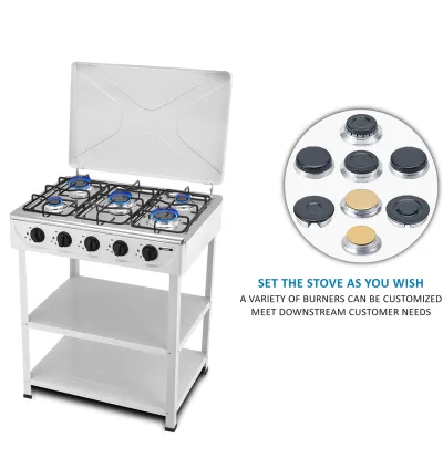 BOKO 5 Burner Portable Indoor & Outdoor Gas Stove with Iron Body & Wind Cover 2.5KW for Camping & Backyard Cooking
