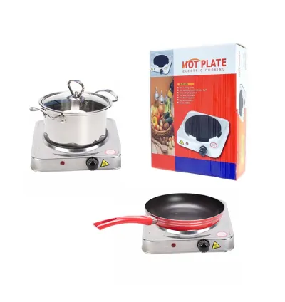 Portable Steel Hot Plate Cooking Stove with Auto Safety Shut Down 1000W - White