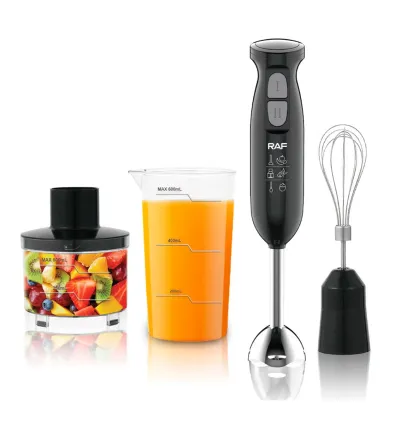 RAF 4 x 1 Multi-Functional Hand Blender , Chopper , Whisk & Mixer 340W with Dual Speed & 600 ml Jar