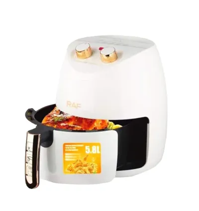 RAF Electric Air Fryer Cooker with Adjustable Thermostat 1500W & 5.8L - White