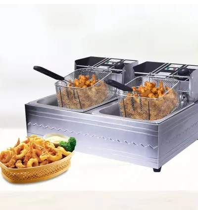 RAF High-Power Rapid Heating Dual-Basket Deep Fryer 5000W & 5.5L+5.5L