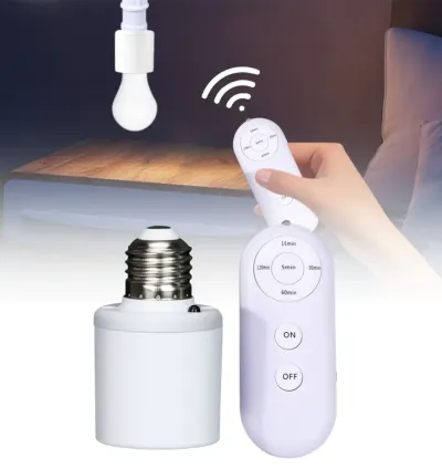 Wireless Remote Control Lamp Base - White