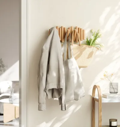 Modern Artistic Picket Rail Wall Mounted Coat Hanging Hooks