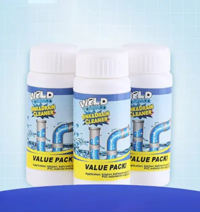 Drain Sink Blockage and Pipe Cleaning Solvent Powder 110 Gram - 3 Pcs